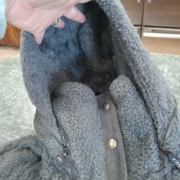 Kuhl Flight Jacket Women's Size M Fuzzy Deep Pile Fleece Full Zip Pockets Hooded - Picture 6 of 16